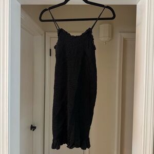 Chic Black Ruffled Mini Dress